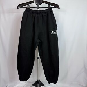 Nike x Stussy Sweatpants Mens Large Black Fleece Joggers Logo Patch